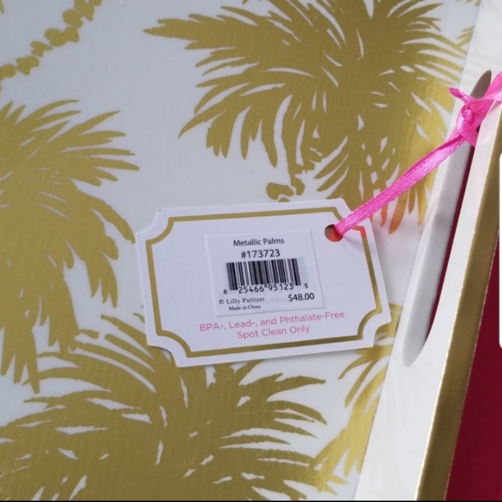 Lilly Pulitzer Tray Gold Palms - Picture 2 of 3